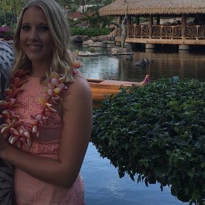 Lulus peach lace dress