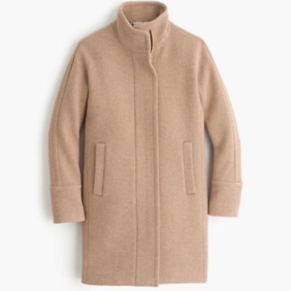 Jcrew stadium cloth cocoon coat in beige