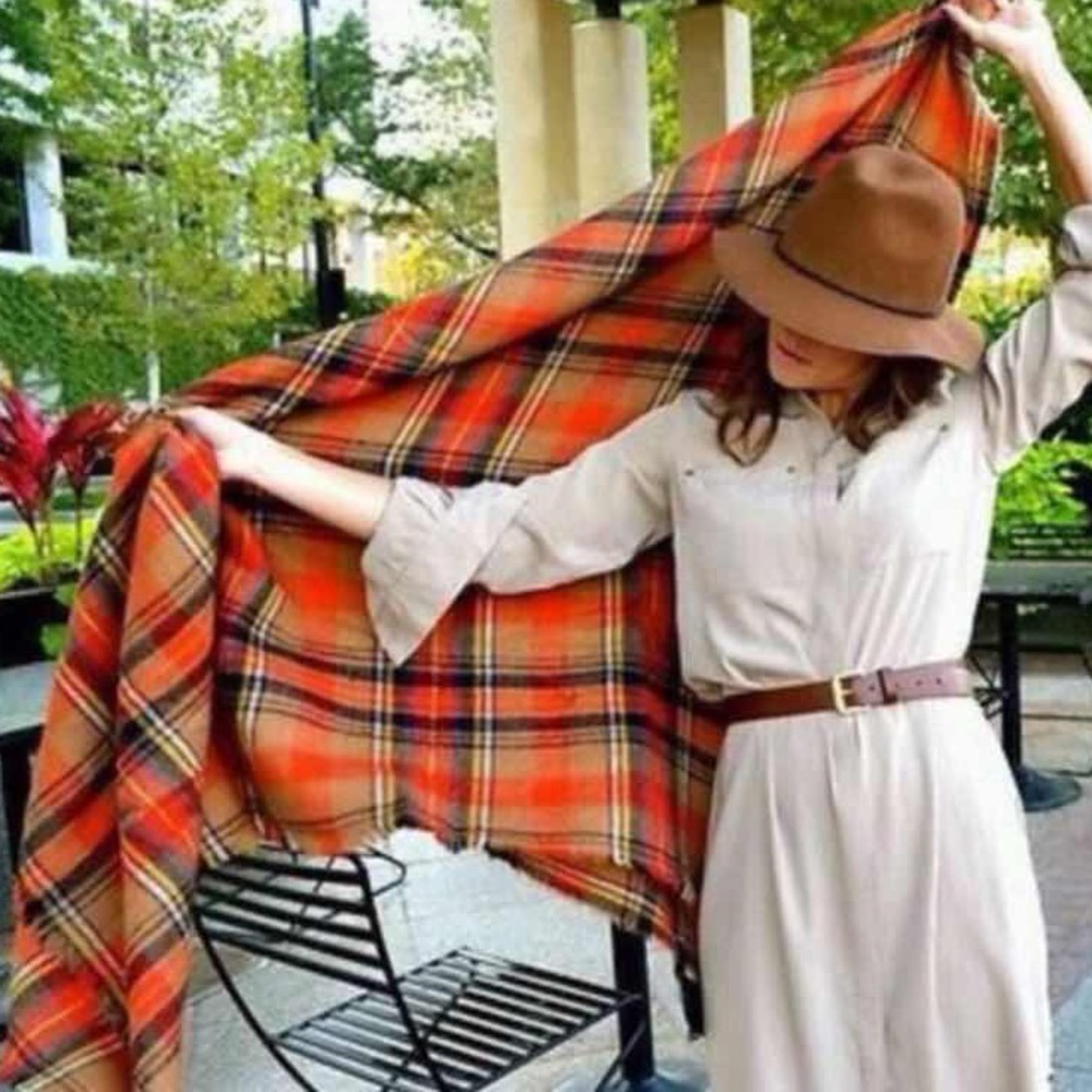 💕🌷New Plaid Tartan Blanket Scarf