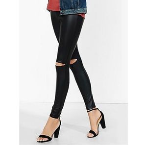 Express black knee slit scuba leggings