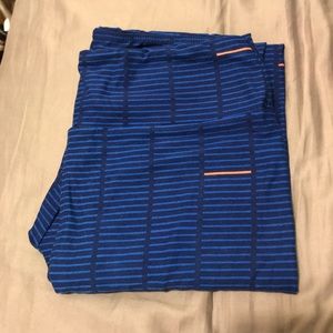Like New LulaRoe OS Blue striped leggings