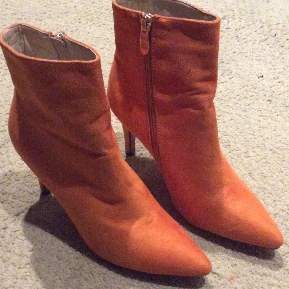 Orange ankle Bootie