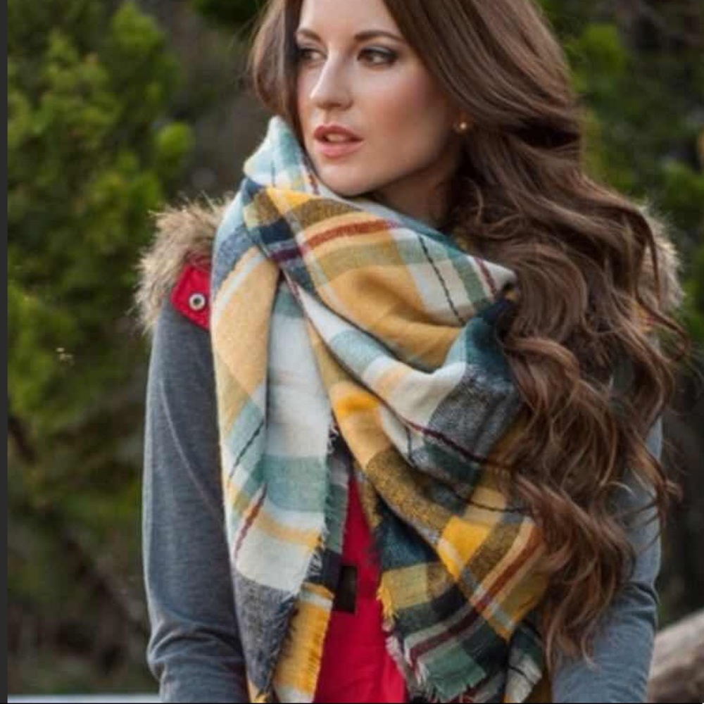 💕🌷New Plaid Tartan Blanket Scarf