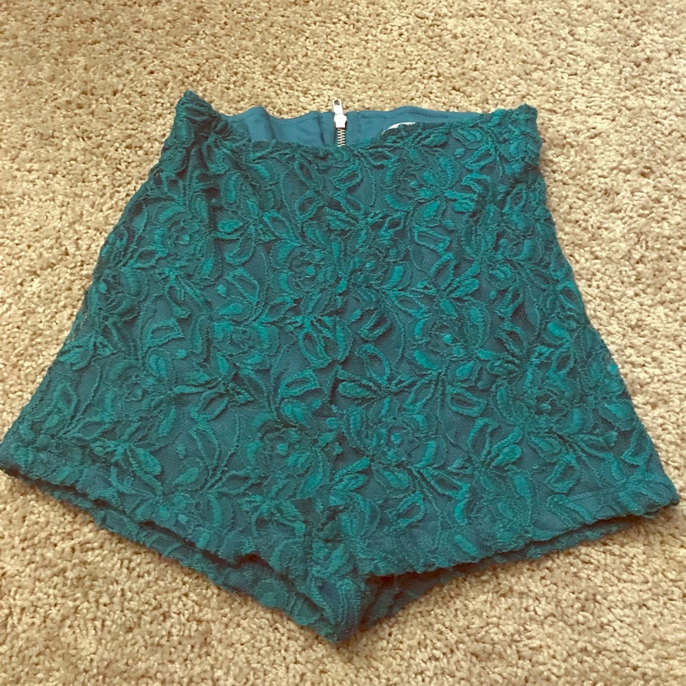 Teal High Waist Shorts
