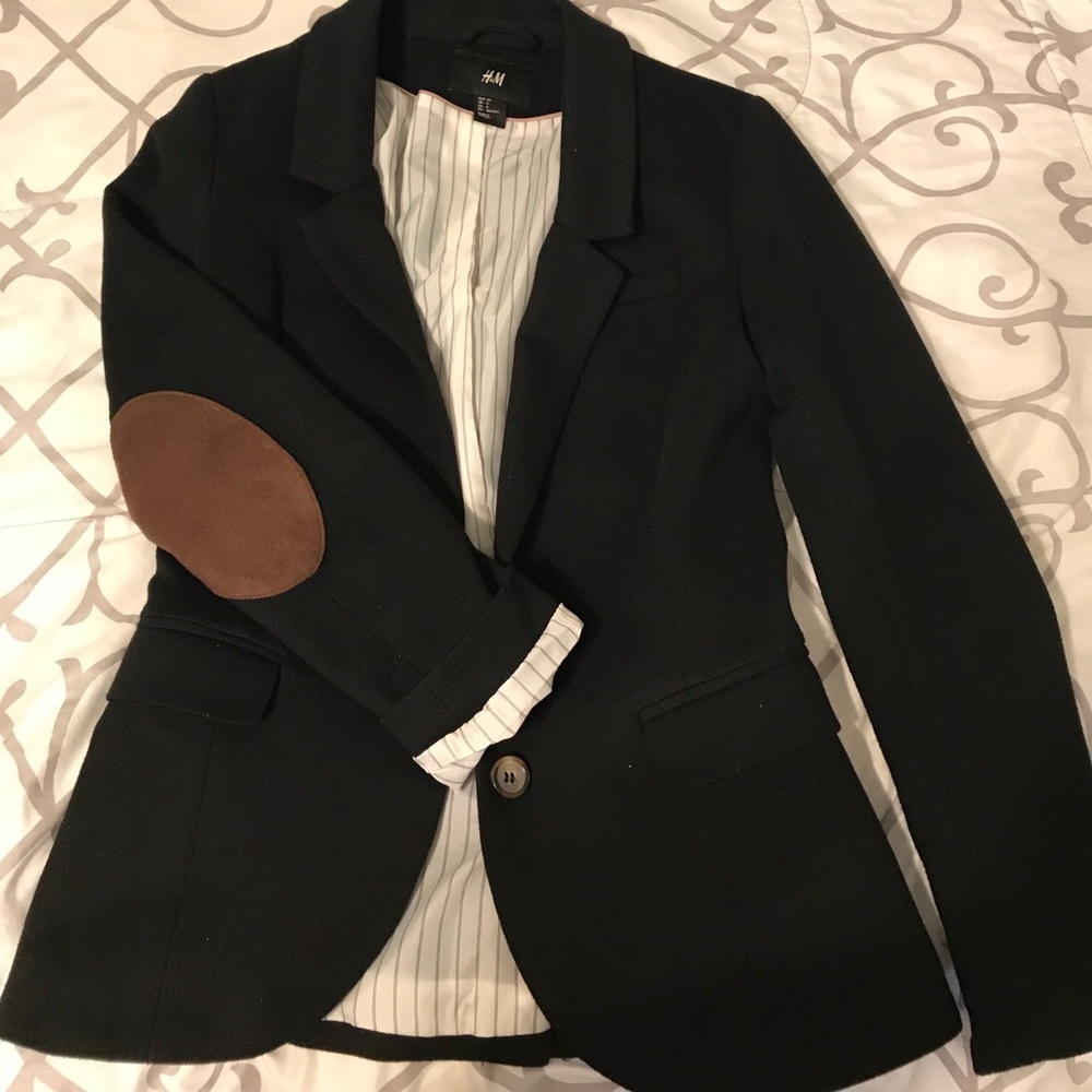 Black blazer with elbow pads