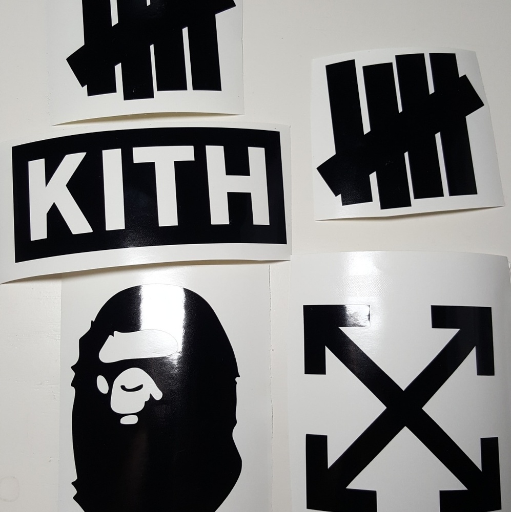 Off White kith bape Undftd sticker decals
