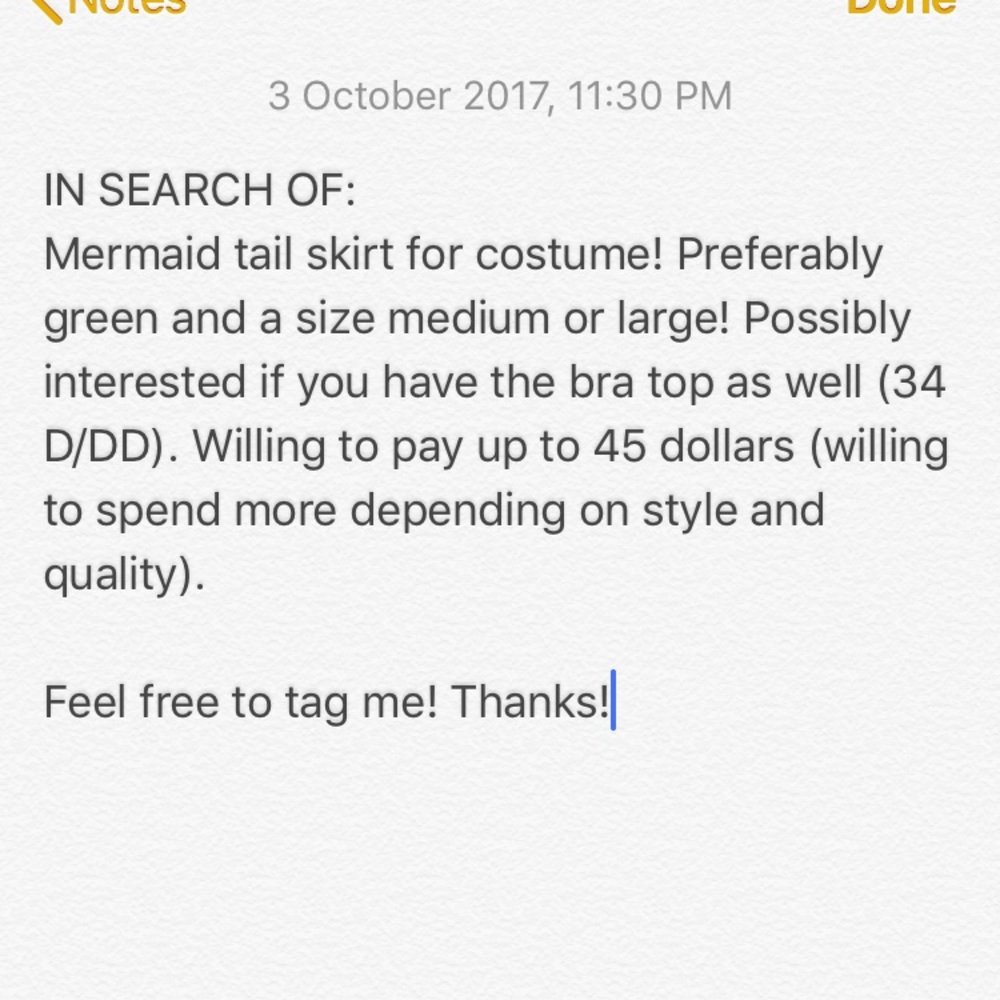 IN SEARCH OF MERMAID COSTUME SKIRT