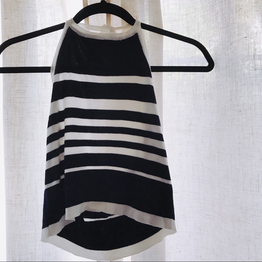 Brandy Melville Navy Striped Adams Halter Tank