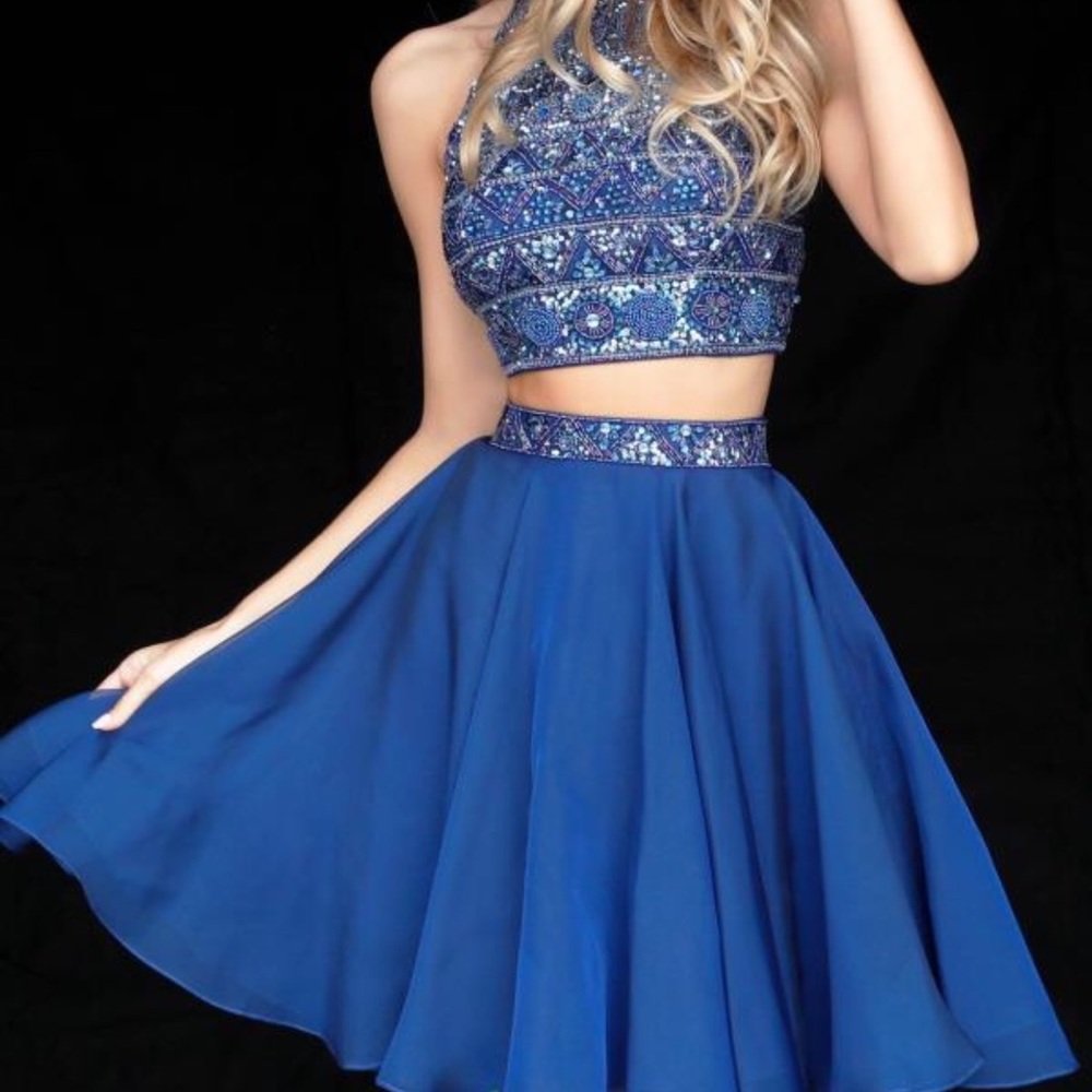 Sherri Hill Sapphire Blue Two Piece Formal dress