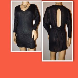 Double Zero Open Back Glitter Bodycon Dress Sz: S