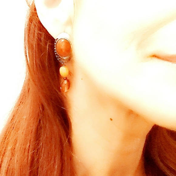 ❌Vintage Baltic Amber/Sterling Drop Earrings❌ - Picture 3 of 7