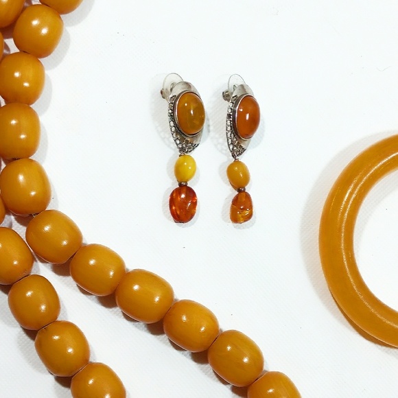 ❌Vintage Baltic Amber/Sterling Drop Earrings❌ - Picture 4 of 7
