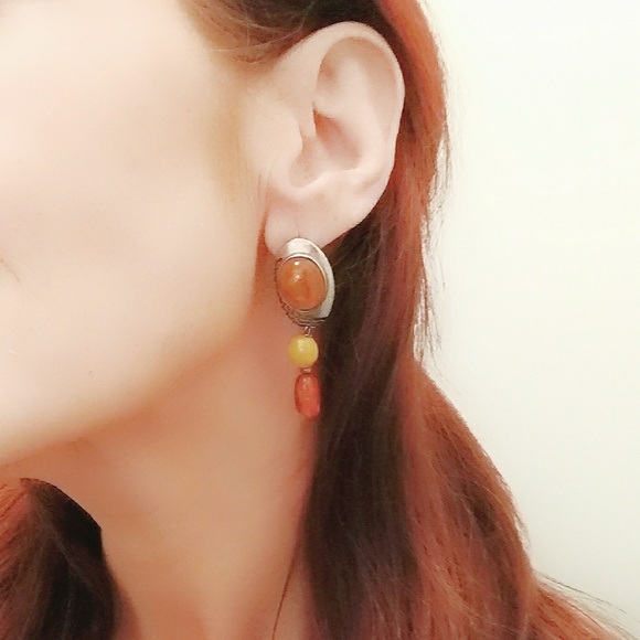 ❌Vintage Baltic Amber/Sterling Drop Earrings❌ - Picture 5 of 7