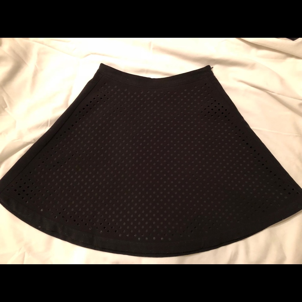 Black skater skirt with jersey holes