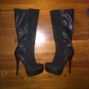 Black high heel boots