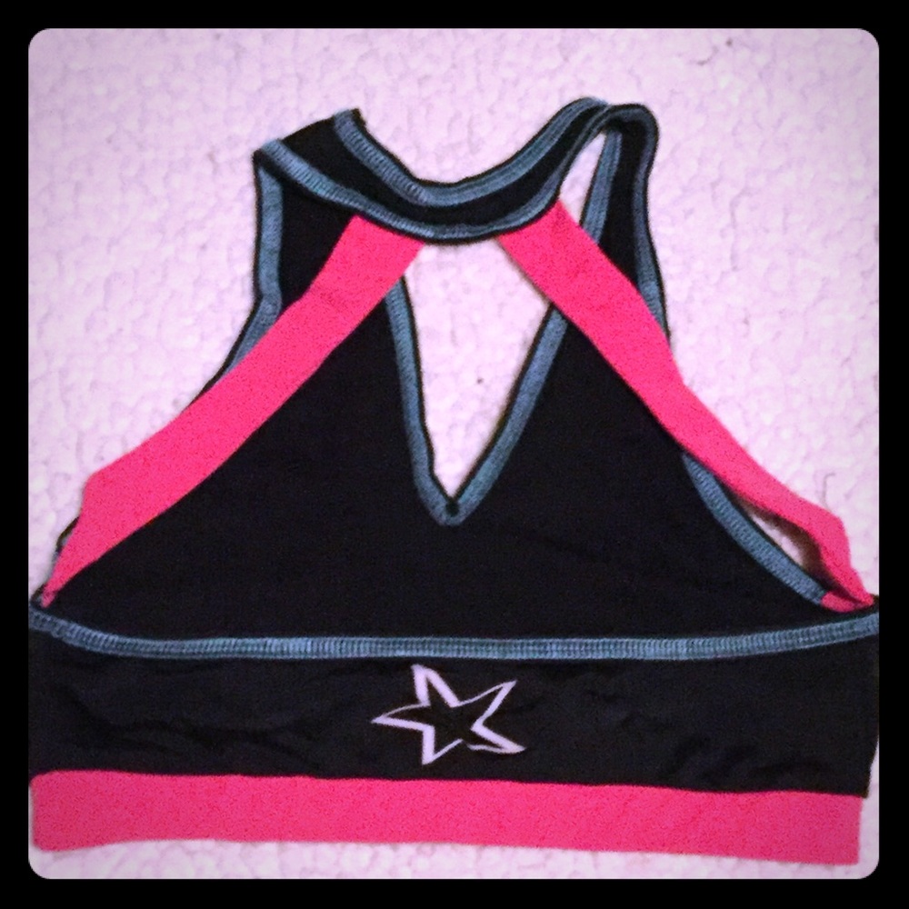 Sexy Sports Pink Blue n Black cross back Bra Yoga