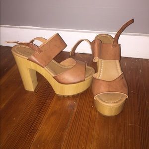 Brown chunky heels