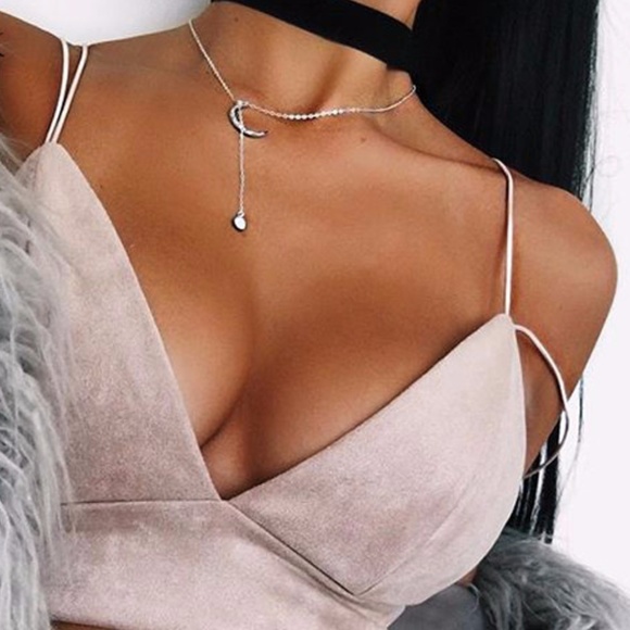 Faux Suede V Neck Plunge CUTIE  - -★ - Picture 3 of 8