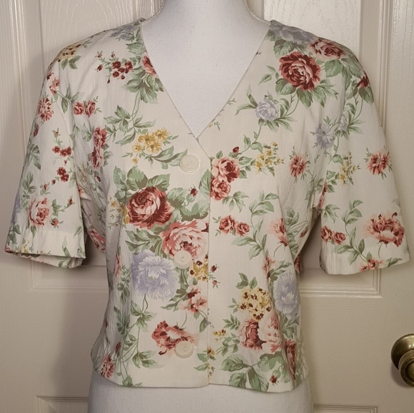 Paris Sport Club Jackets & Blazers - Vintage 90s Paris Sport Club Floral Cropped Blazer