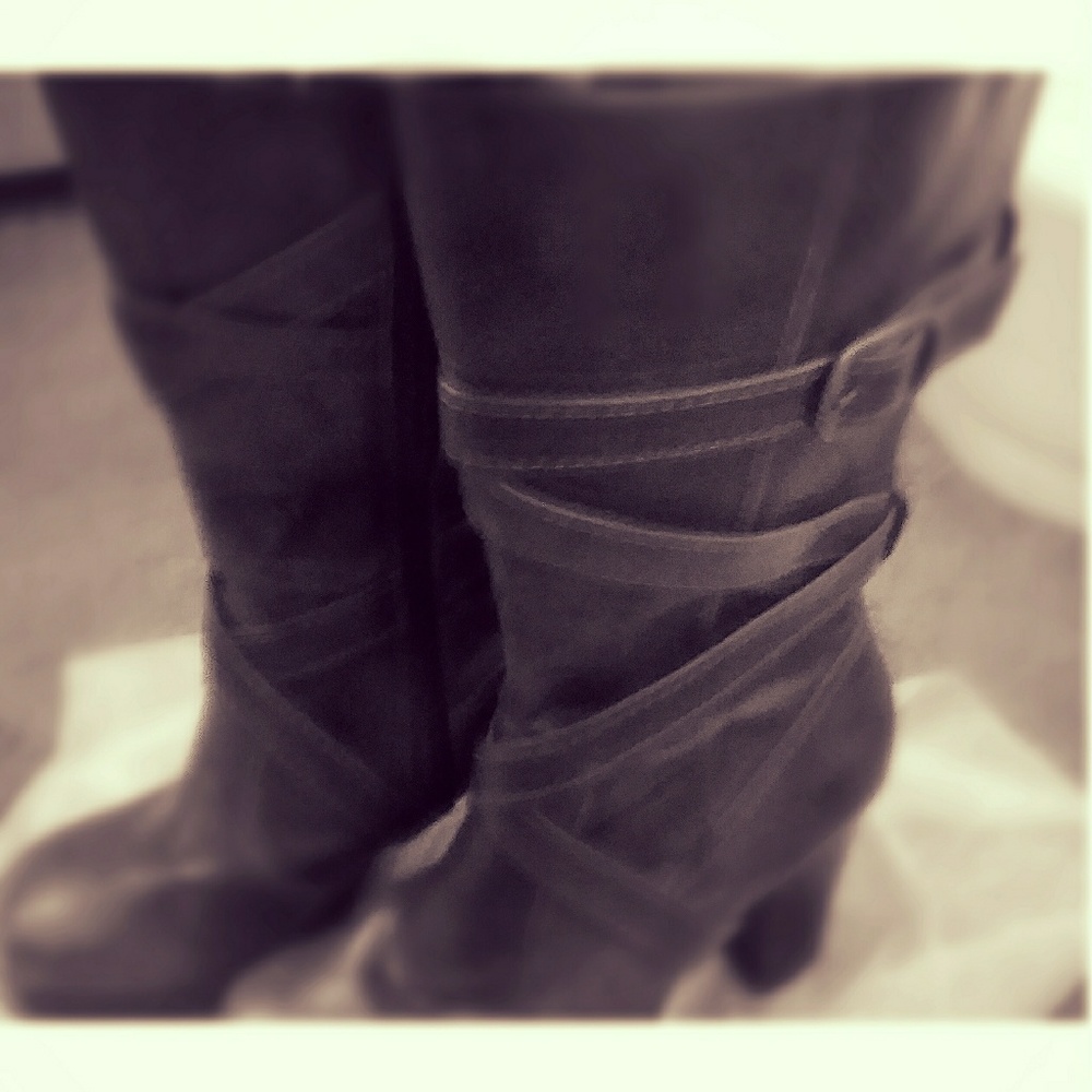 Brown designer boots