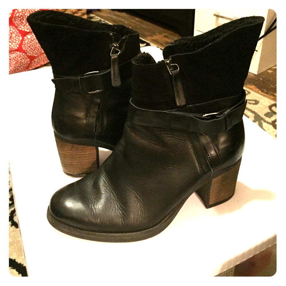 Black Waterproof High Heel Warm Fall/Winter Boots