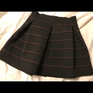 Black textured skater - round skirt