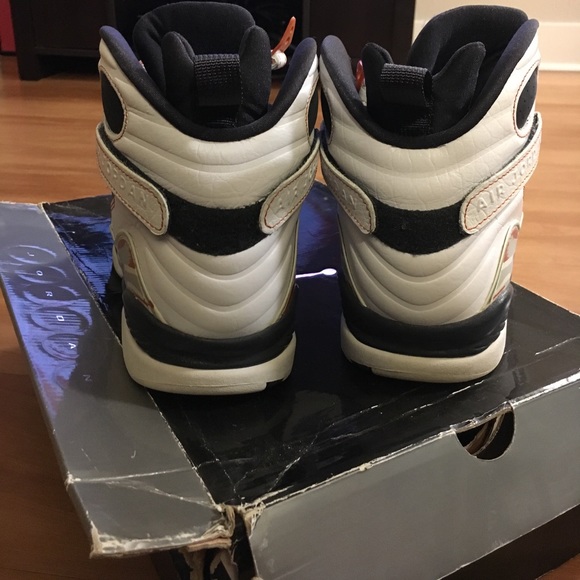 Men\'s Air Jordan 8 white/anthracite/ dark orange