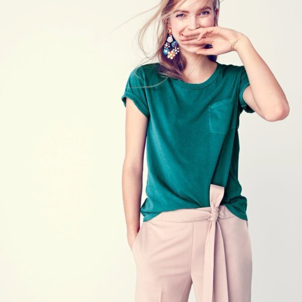 J. Crew Tie-front Wool Trouser (pink)
