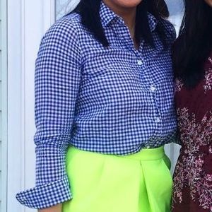J Crew blue gingham shirt