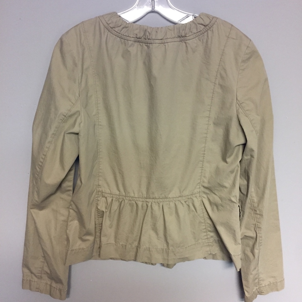 LOFT Khaki Jacket with Ruffle Back - Picture 2 of 3