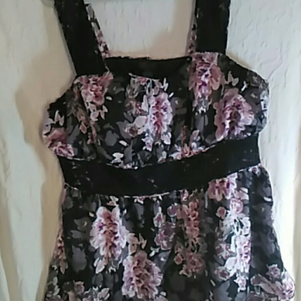 Torrid Floral Top with Lace Straps