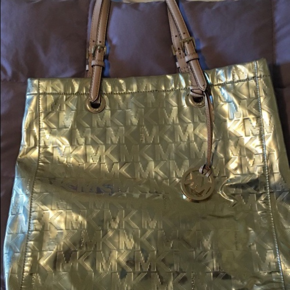 Gold MK Leather Strap