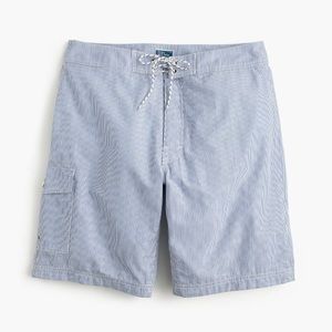 J. Crew 9” Board Shorts. Blue& white striped- 34