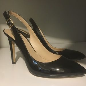 BCBG Black Patent Point-Toe Heels (NWOT)
