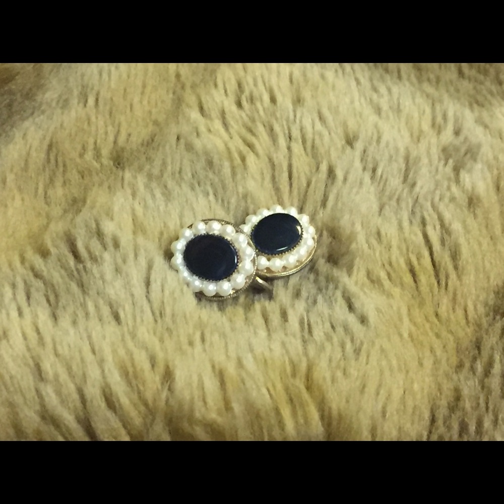 Gold vintage embellished clip ons