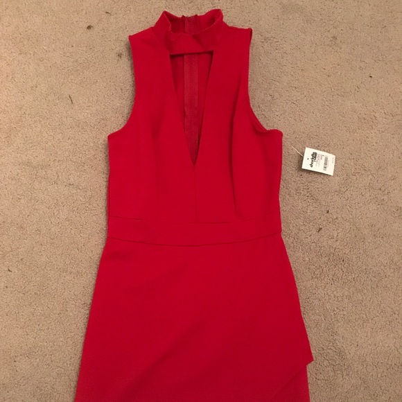 Red high neck Romper/dress - Picture 2 of 5