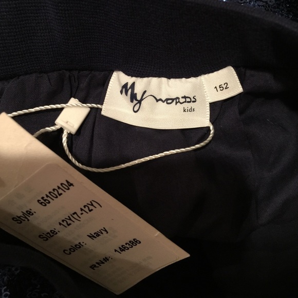 My Words Kids stunning sharp skirt, Navy, size 12 - Picture 4 of 5