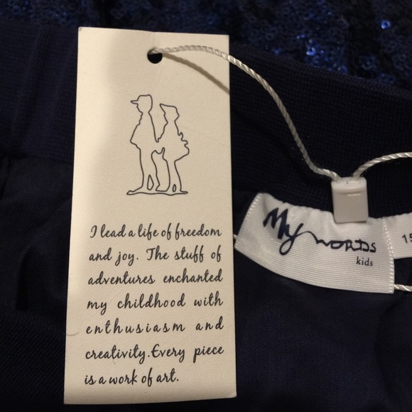 My Words Kids stunning sharp skirt, Navy, size 12 - Picture 5 of 5