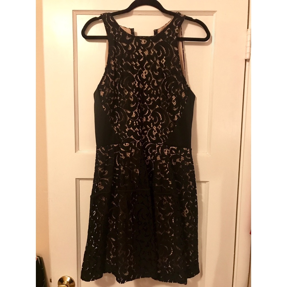 Black/nude lace dress
