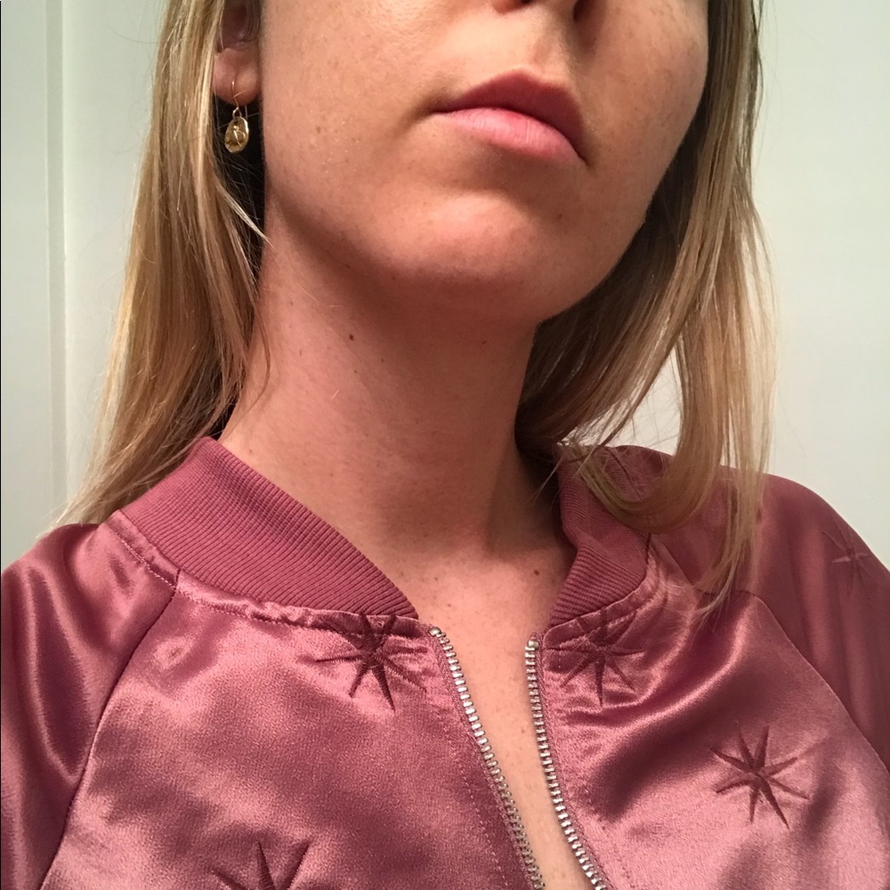 Pink Satin Honeypunch Bomber
