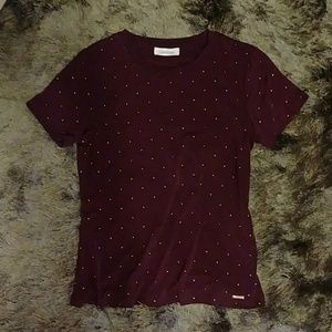 Calvin Klein Plum Studded Tee