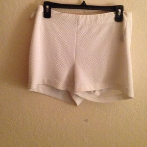 High waisted cream shorts