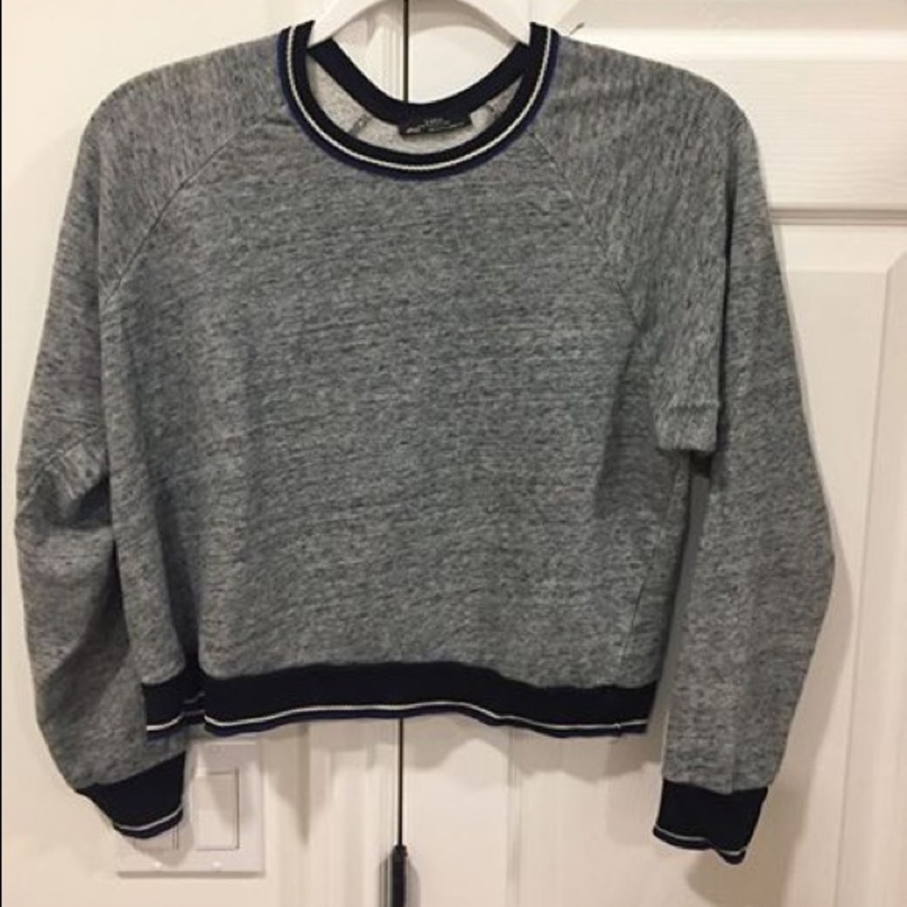 Zara grey crop top sweater