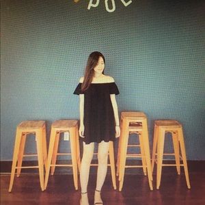 ASOS Black Off Shoulder Mini Dress