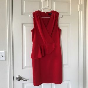🎉PRICE DROP🎉 Red Peplum Ruffle Sheath Dress
