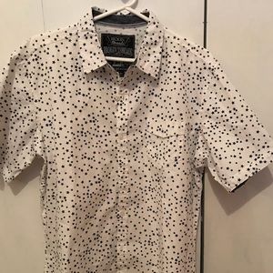 NWOT, Mens white w/blue stars short sleeved shirt