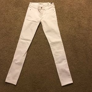 A&F super skinny white jeans
