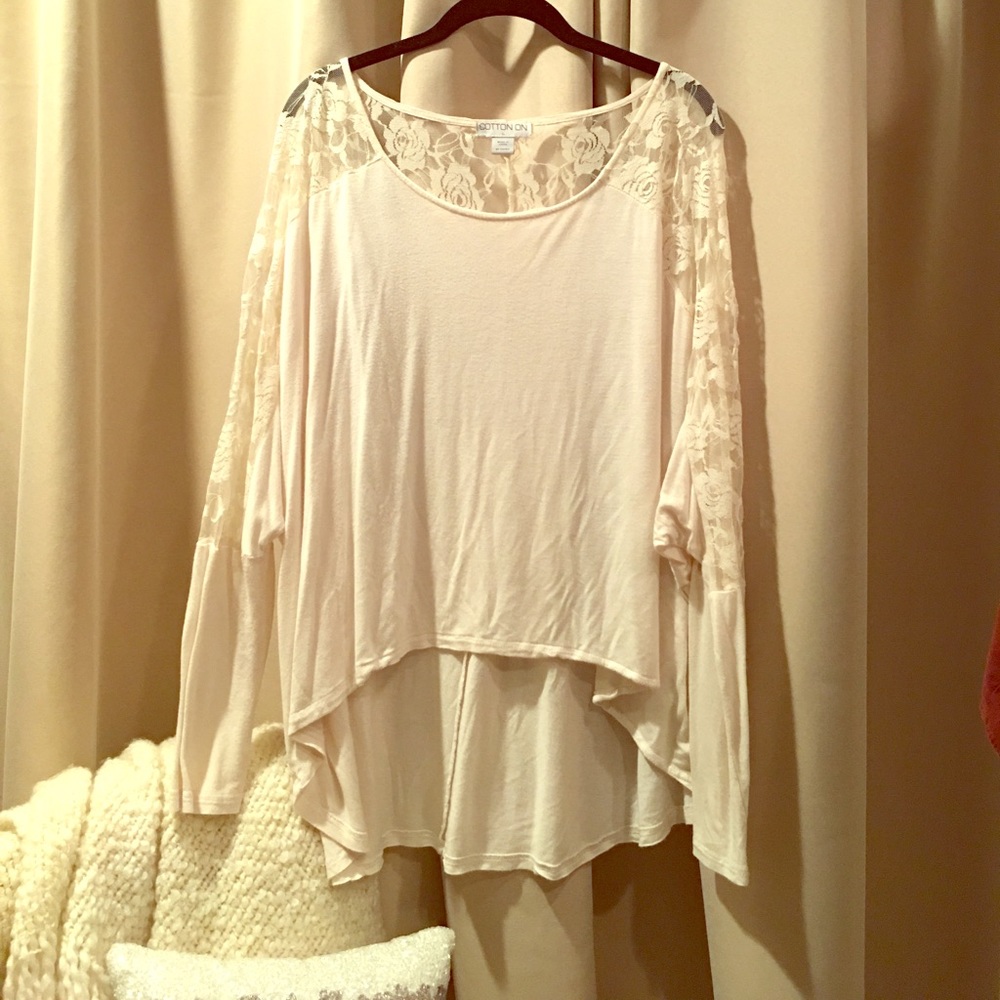 Cotton On lace and jersey knit long sleeve top