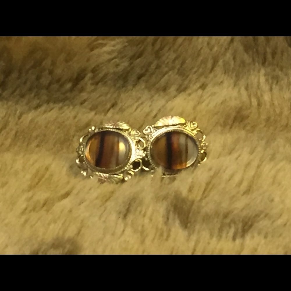 Black hills gold with tigers eye clip on