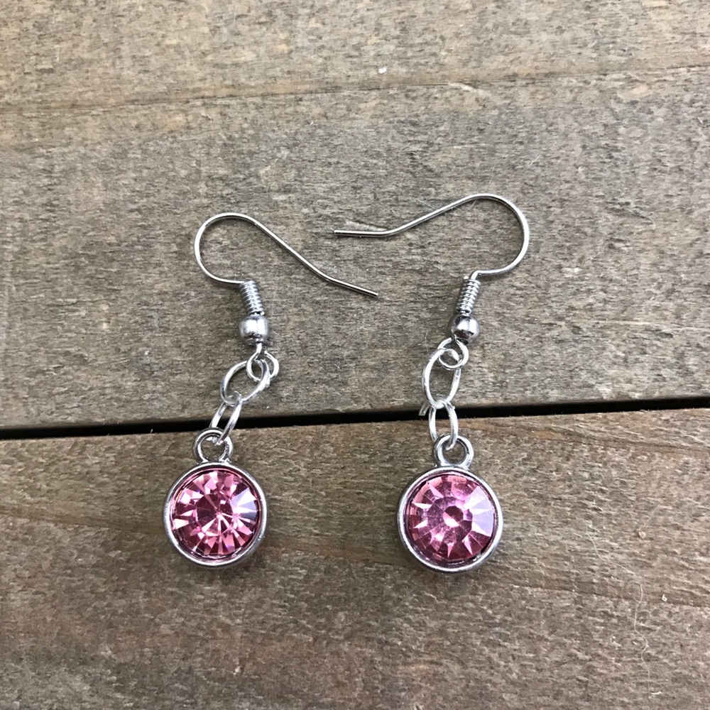 3 for $25 Handmade Light Pink Dangle Earrings - Picture 1 of 1